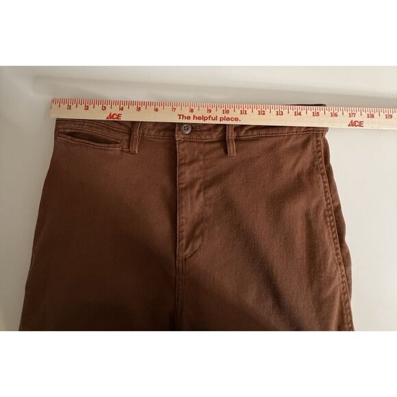 QUINCE Rust Organic Stretch Cotton Twill Wide Leg Cropped Pants size 30 - Picture 6 of 13